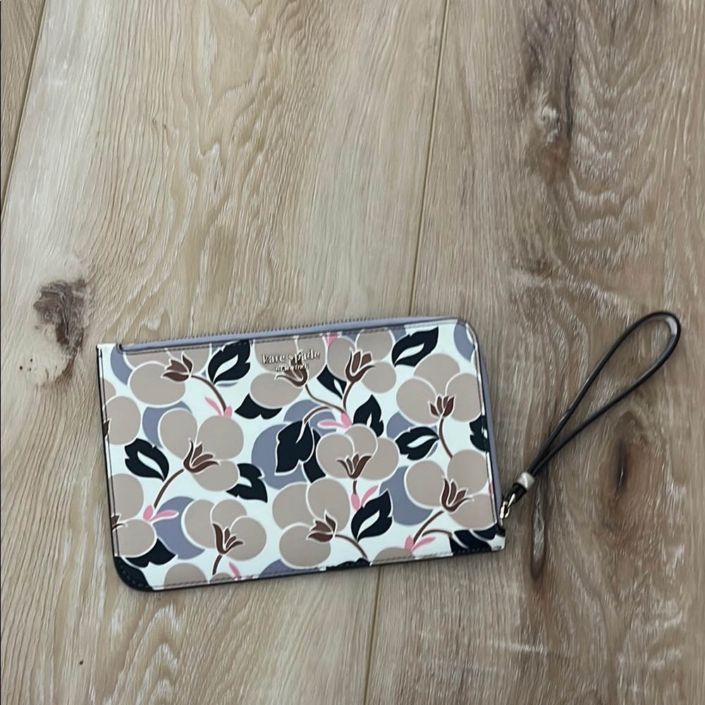 Kate Spade Floral Wristlet Clutch - Black, Cream, Pink